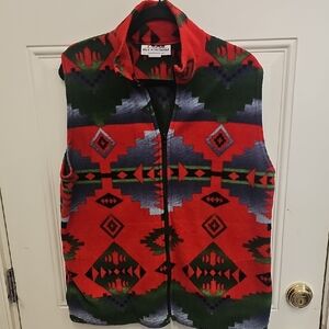 Red, Green, Vest, Western, Cozy, Winter, Fall, Unisex, Cowgirl, Cowboy, Country